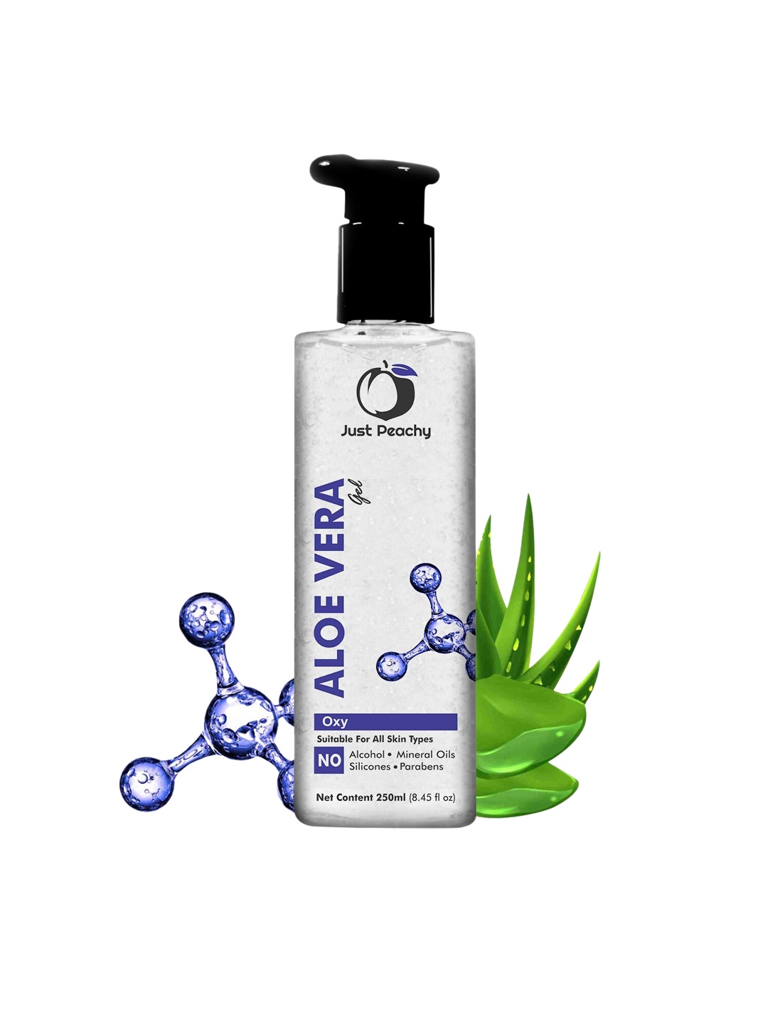 Just Peachy Oxy Pure Aloe Vera Gel 250ml, Blue