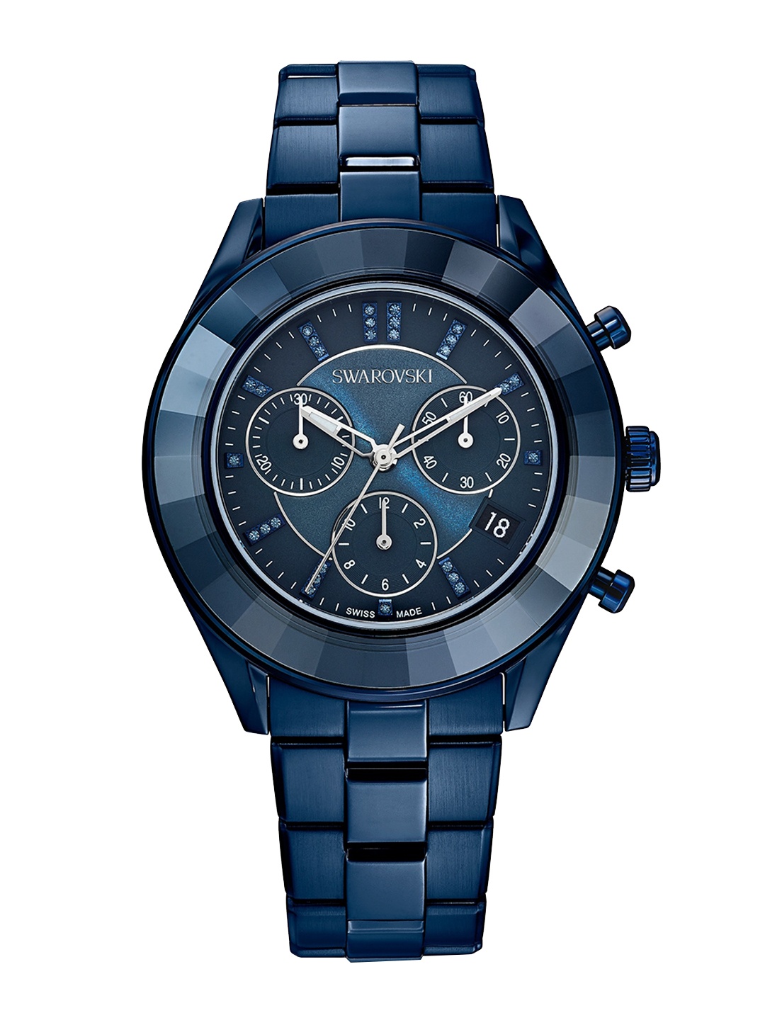 

SWAROVSKI Women Blue Embellished Dial & Blue Bracelet Style Straps Digital Watch