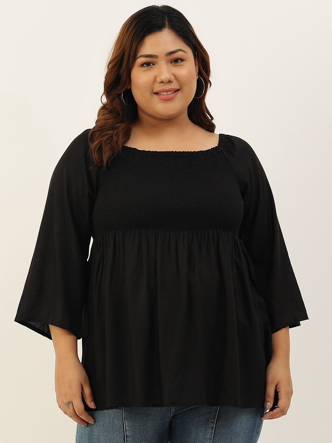 

theRebelinme Black Peplum Plus Size Top