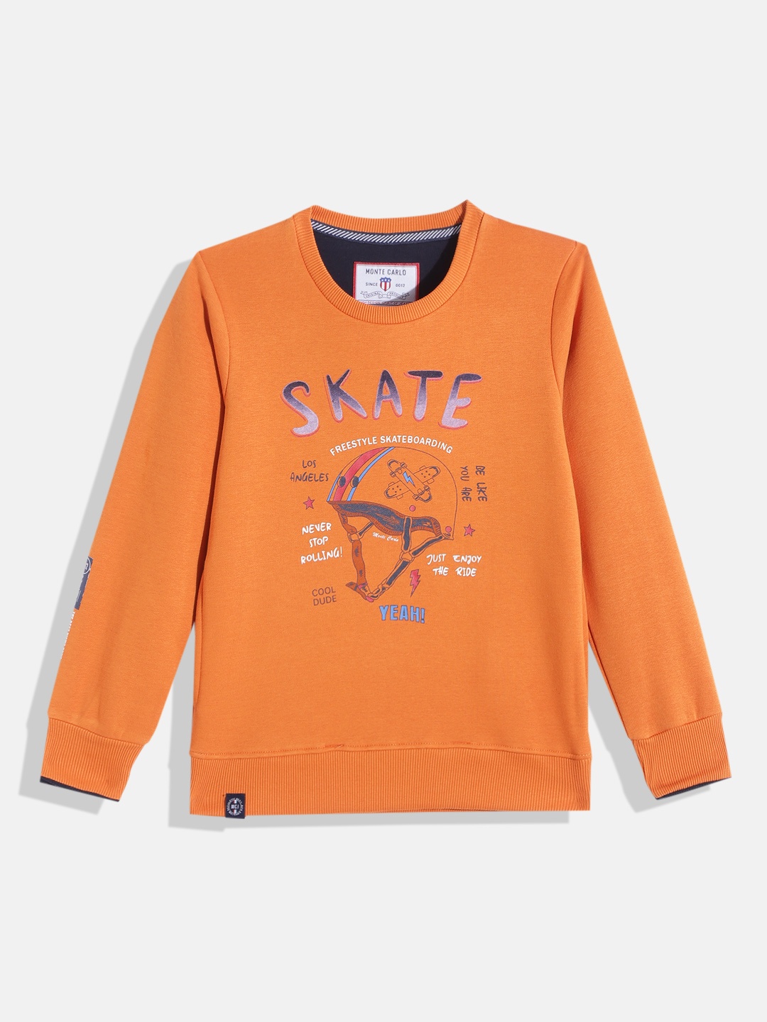 

Monte Carlo Boys Orange Typography Printed Sweatshirt