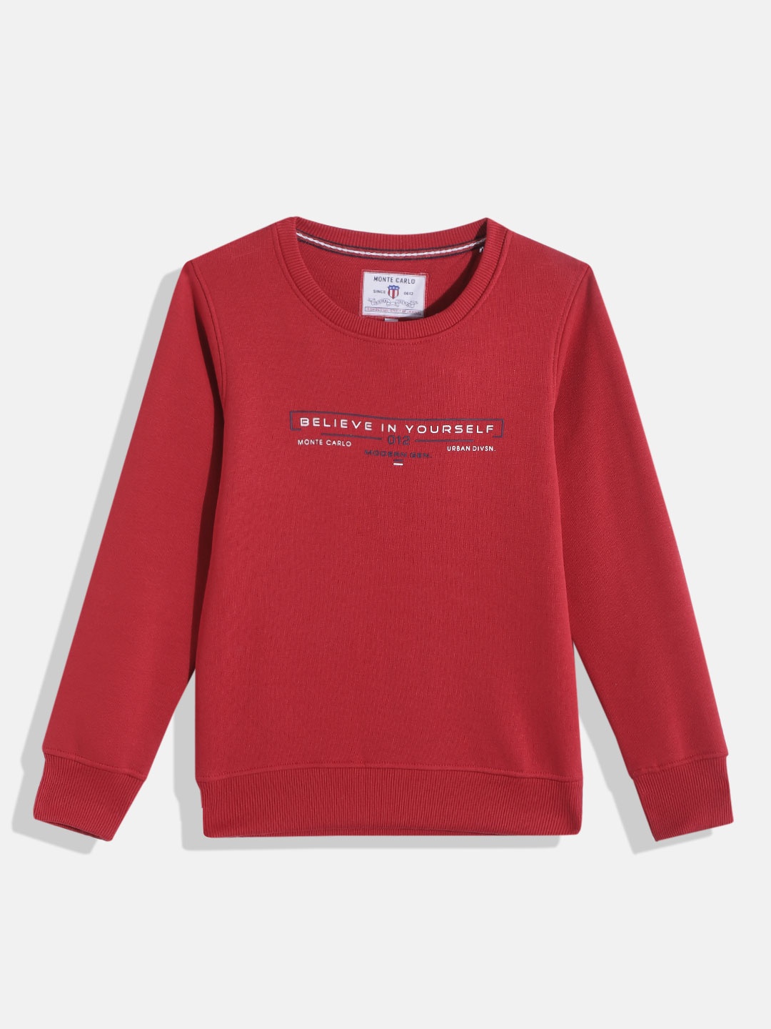 

Monte Carlo Boys Red Typography Printed Sweatshirt
