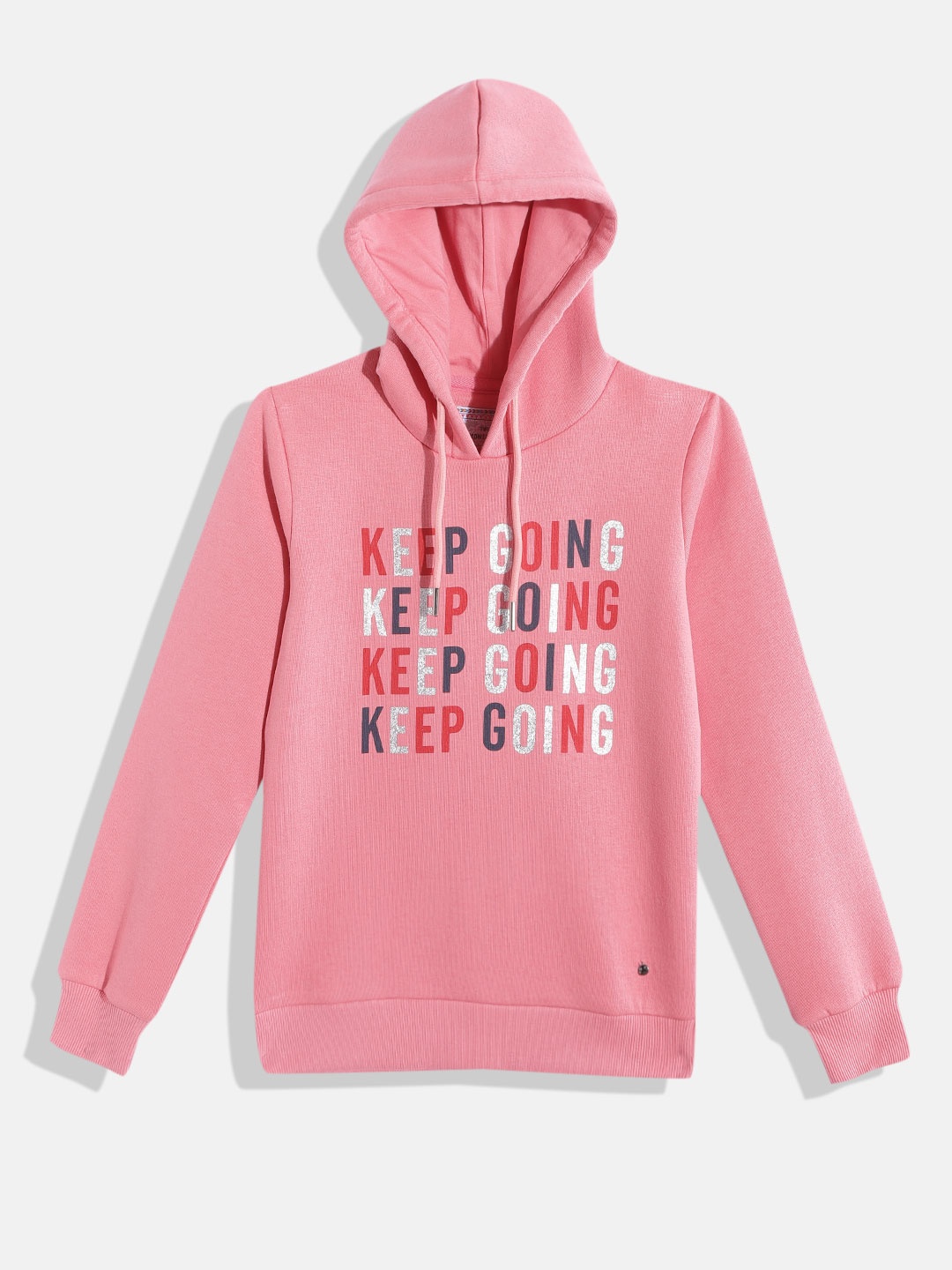 

Monte Carlo Girls Pink Typography Printed Hooded Sweatshirt