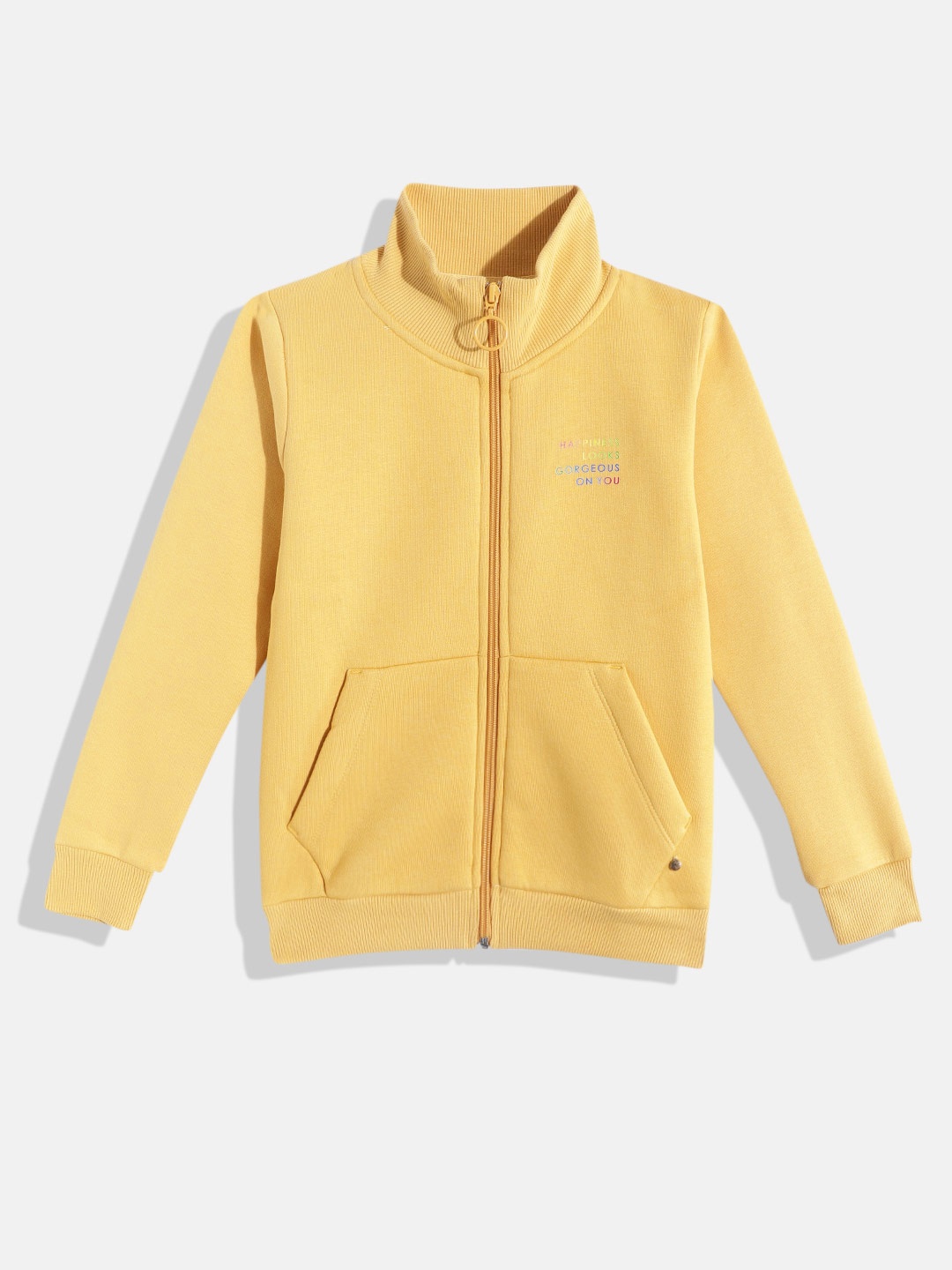 

Monte Carlo Girls Yellow Solid Mock Neck Sweatshirt