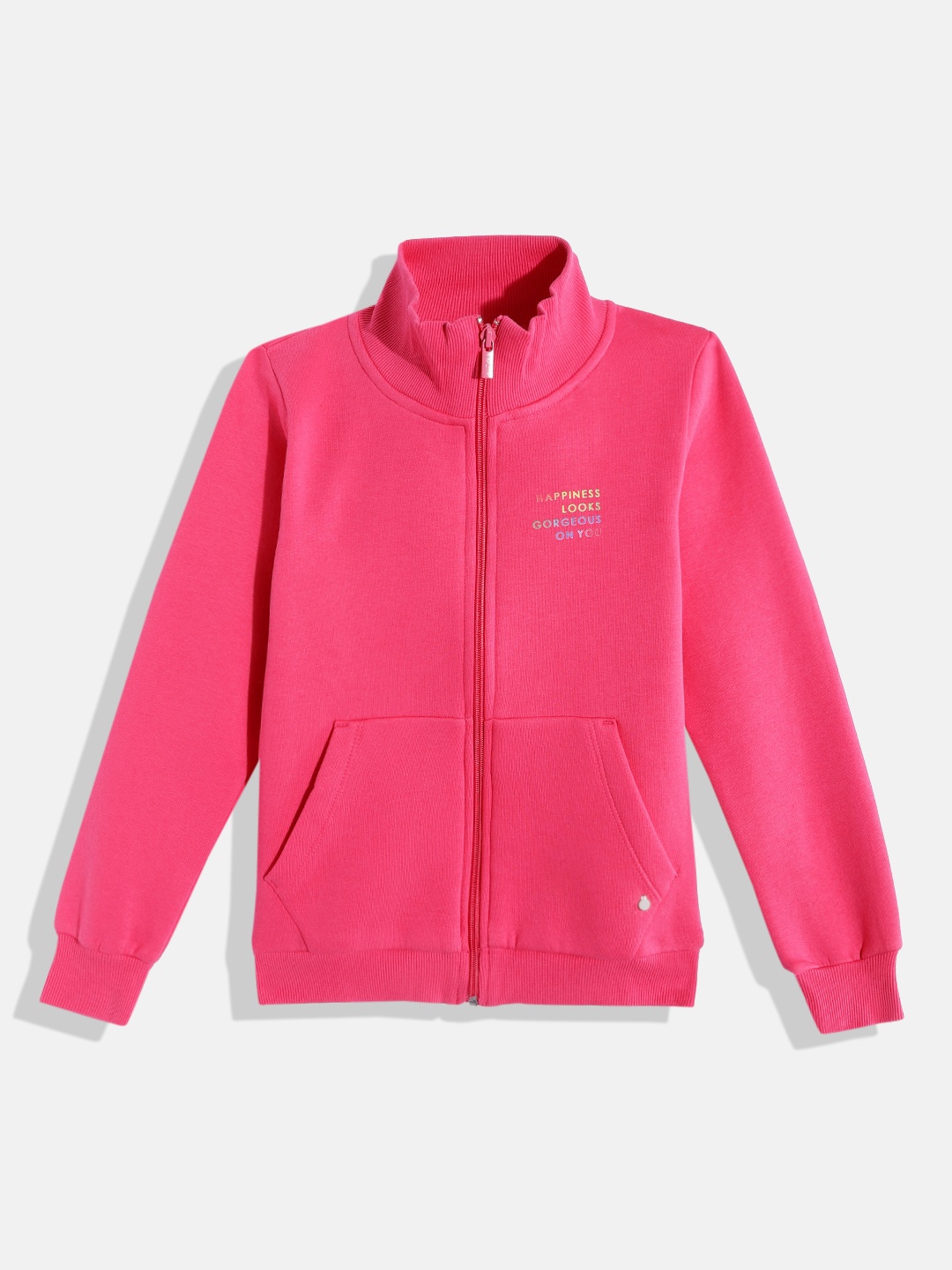 

Monte Carlo Girls Pink Solid Mock Collar Sweatshirt