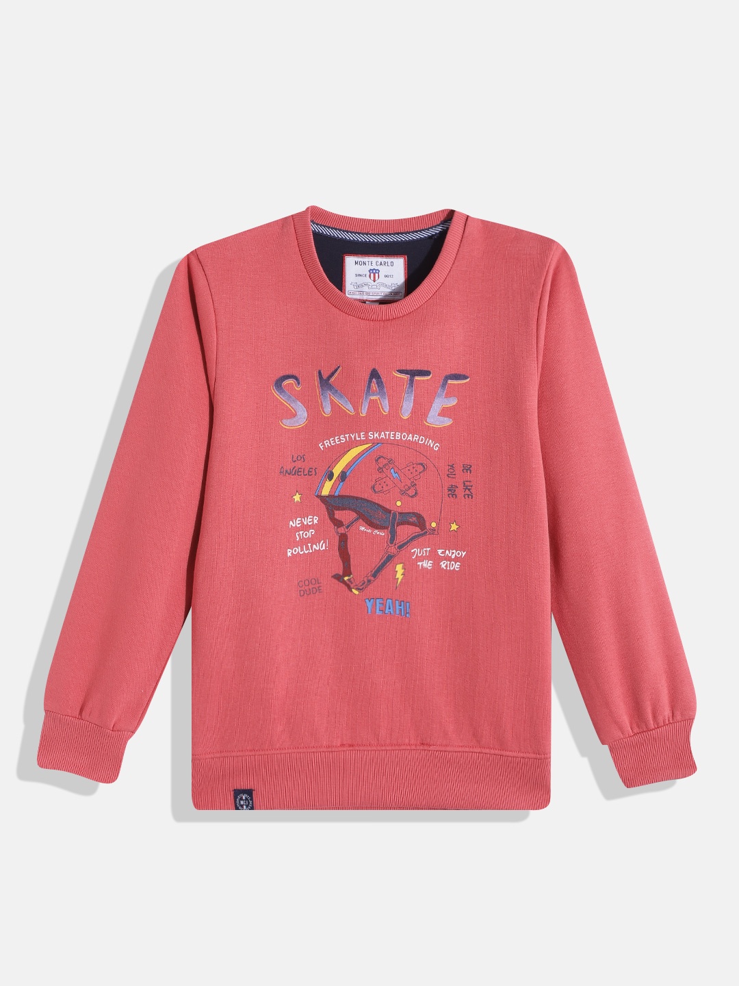 

Monte Carlo Boys Pink Typography Printed Sweatshirt