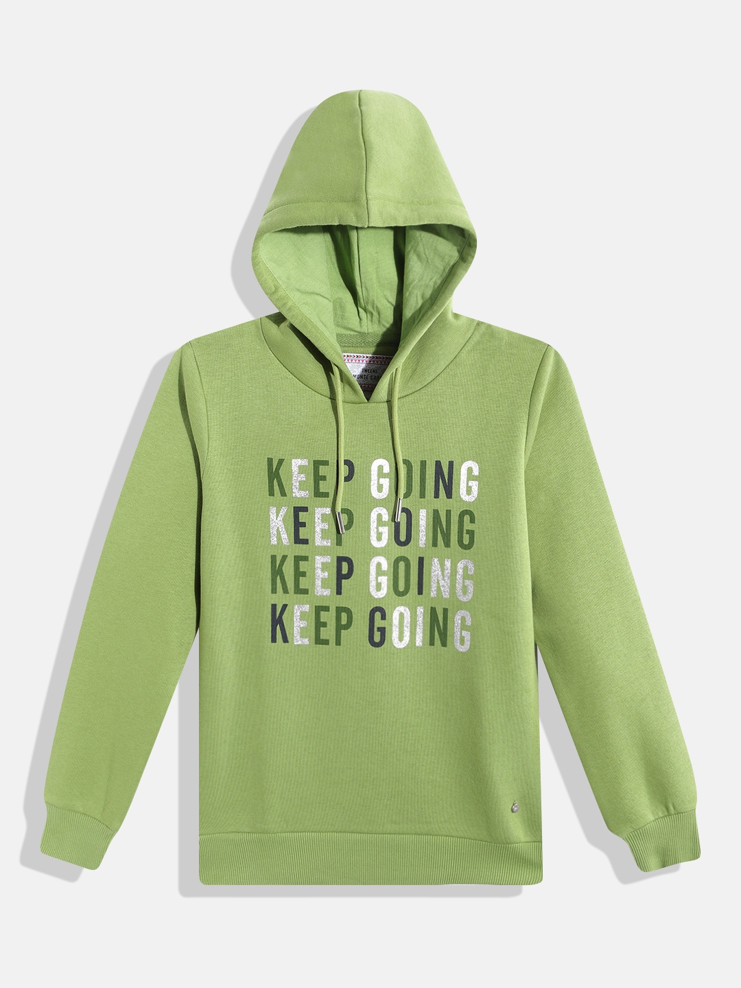 

Monte Carlo Girls Green Typography Printed Hooded Sweatshirt