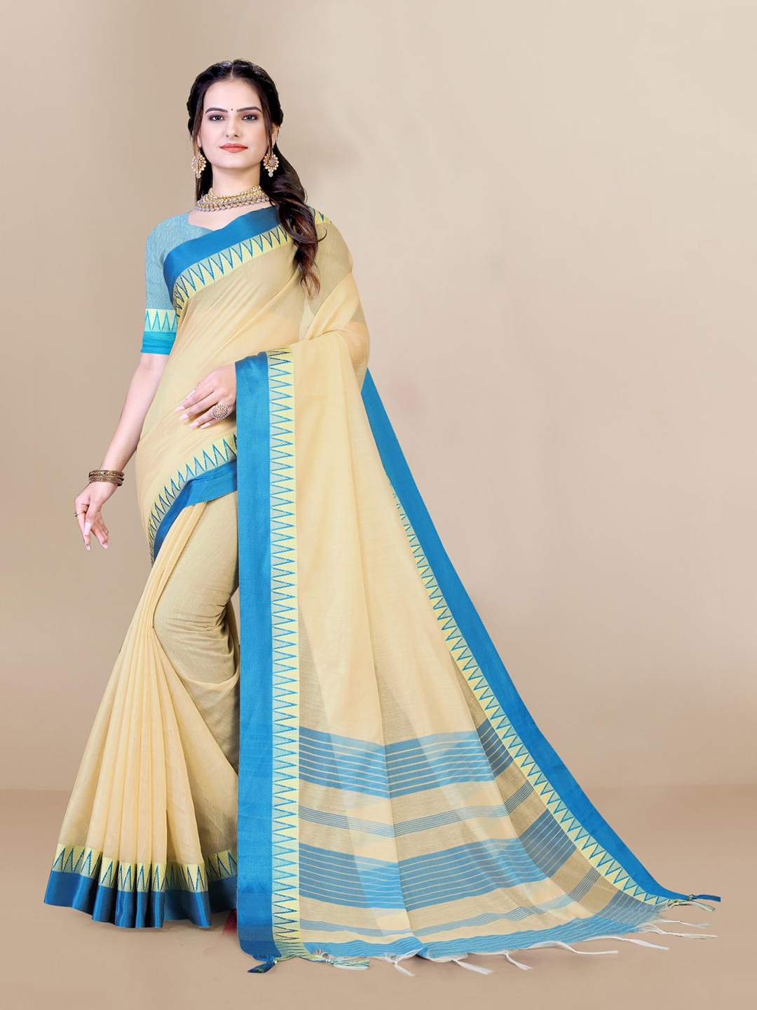 

VAIRAGEE Silk Cotton Saree, Blue