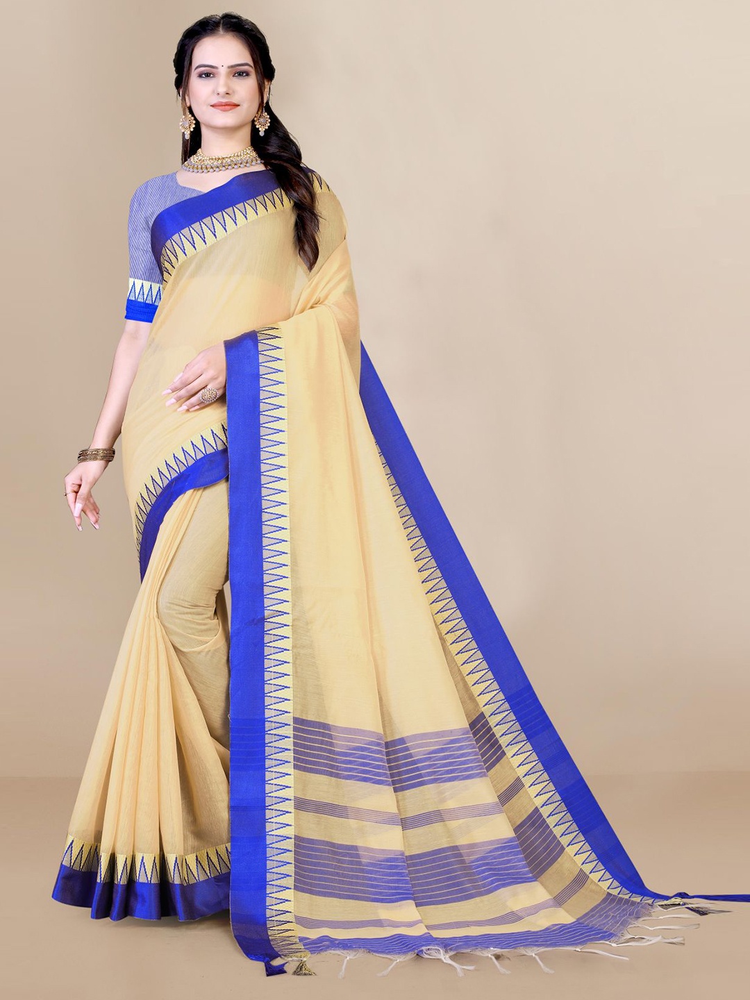 

VAIRAGEE Silk Cotton Saree, Blue