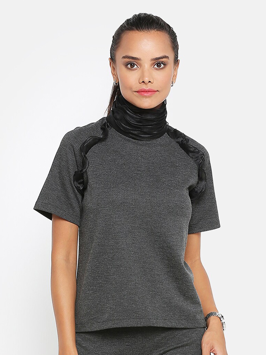 

OFFICE & YOU Woman cowl Neck Top, Grey