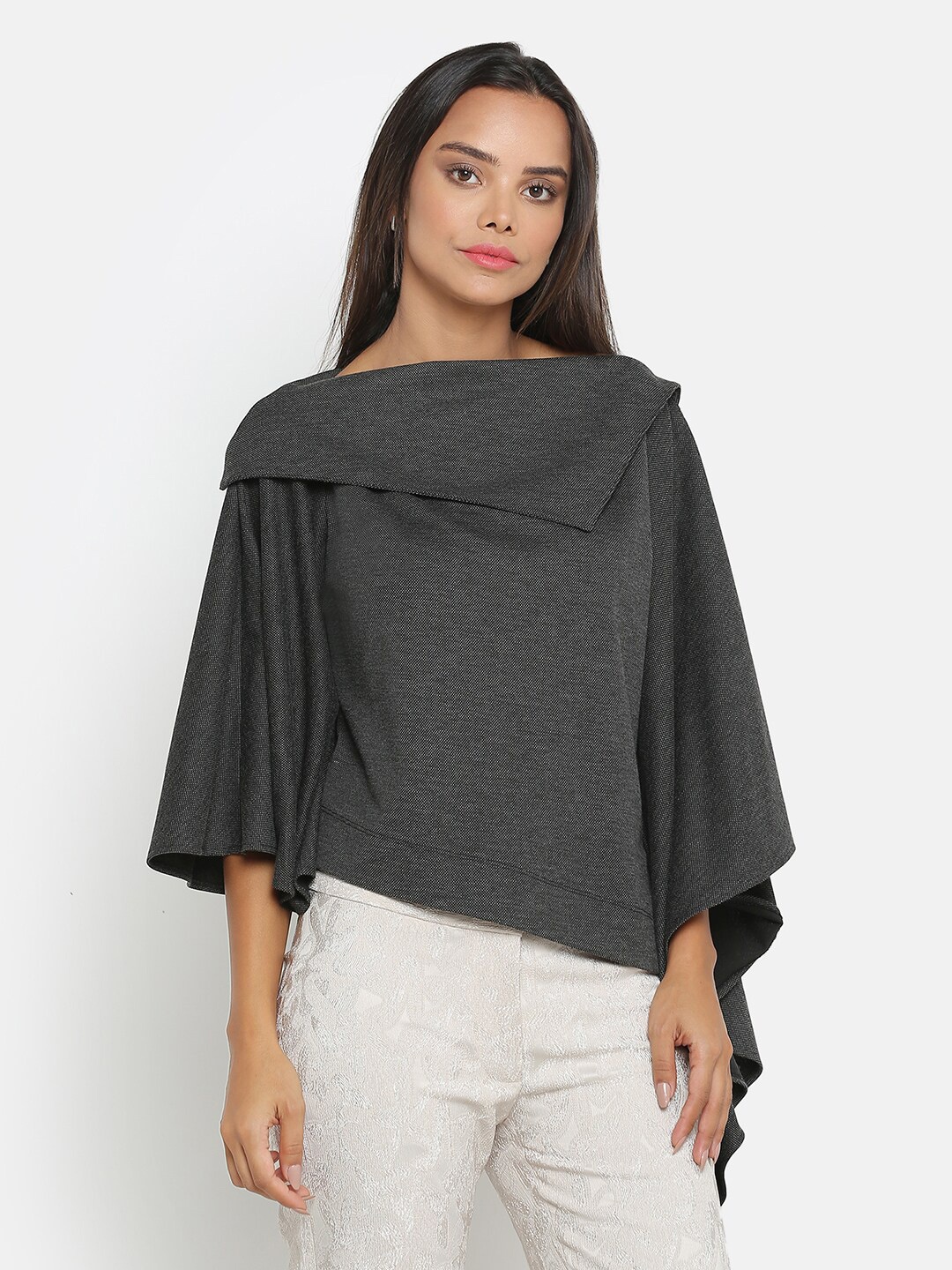 

OFFICE & YOU Women Off-Shoulder Styled Back Top, Grey