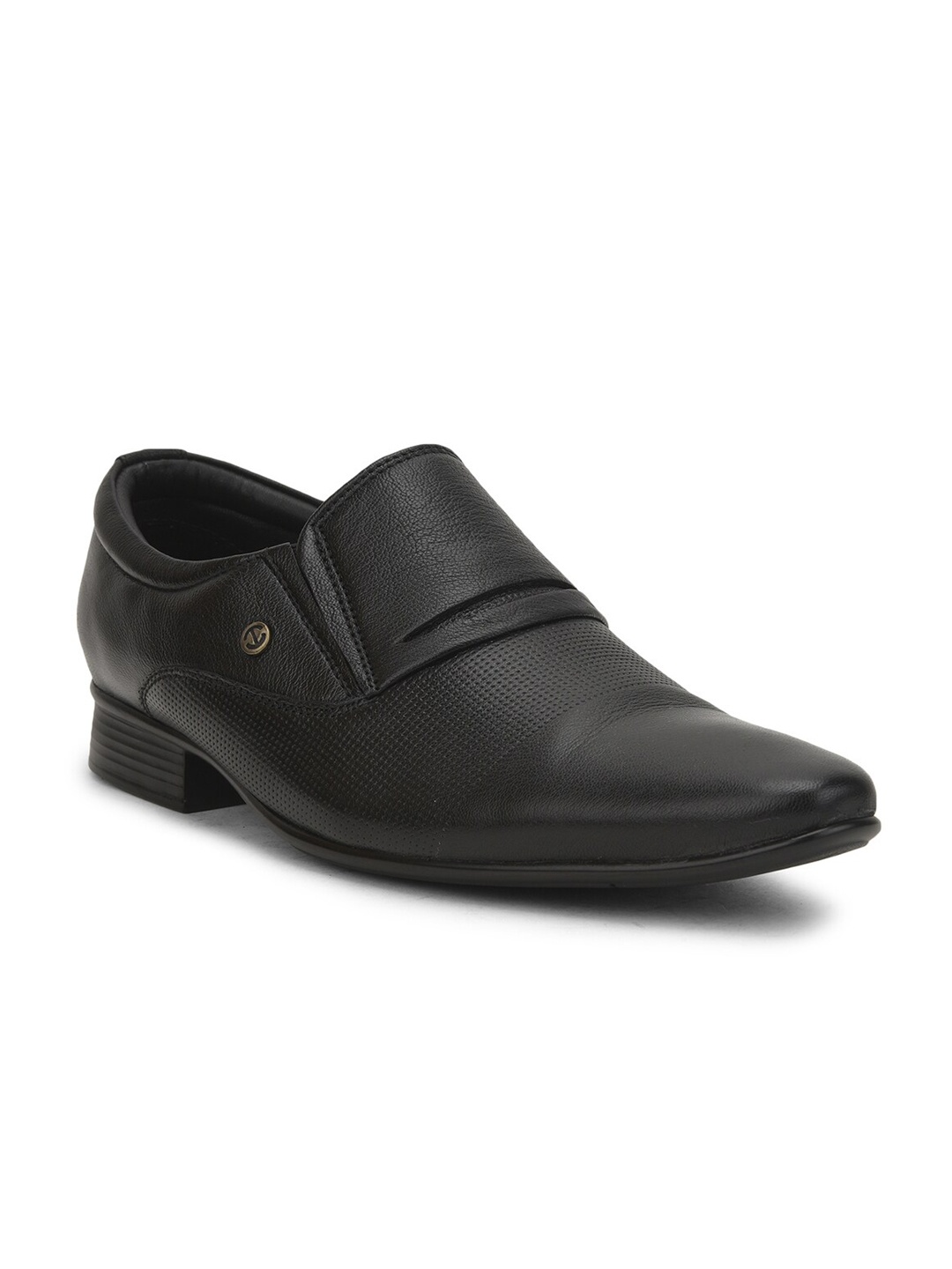 

Liberty Men Solid Leather Formal Slip-On Shoes, Black