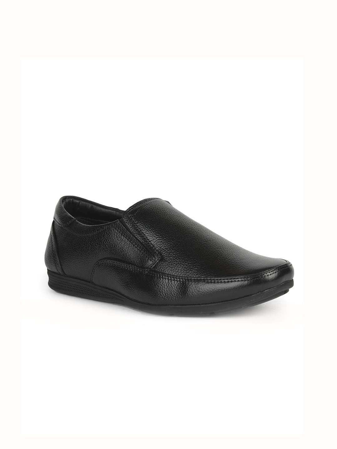 

Liberty Men Solid Leather Formal Loafers, Black