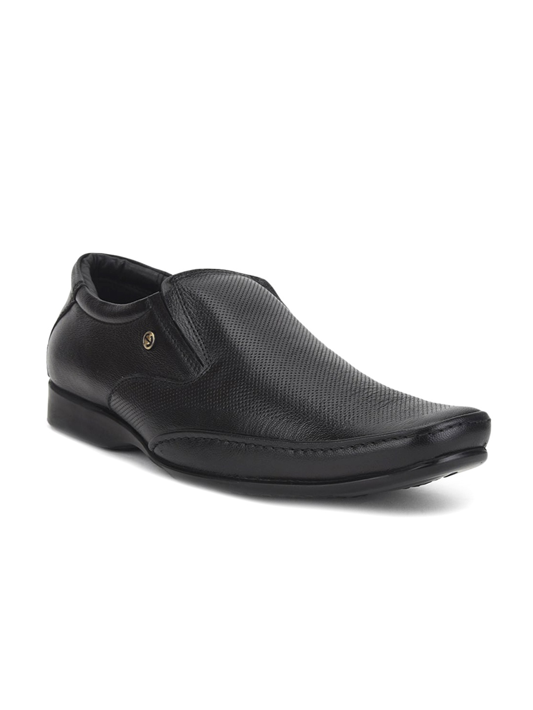

Liberty Men Textured Formal Leather Slip-on Shoes, Black