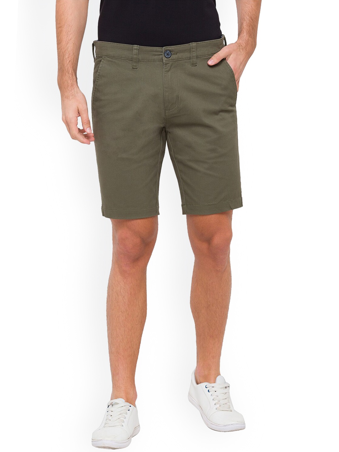 

GIORDANO Men Slim Fit High-Rise Shorts, Olive