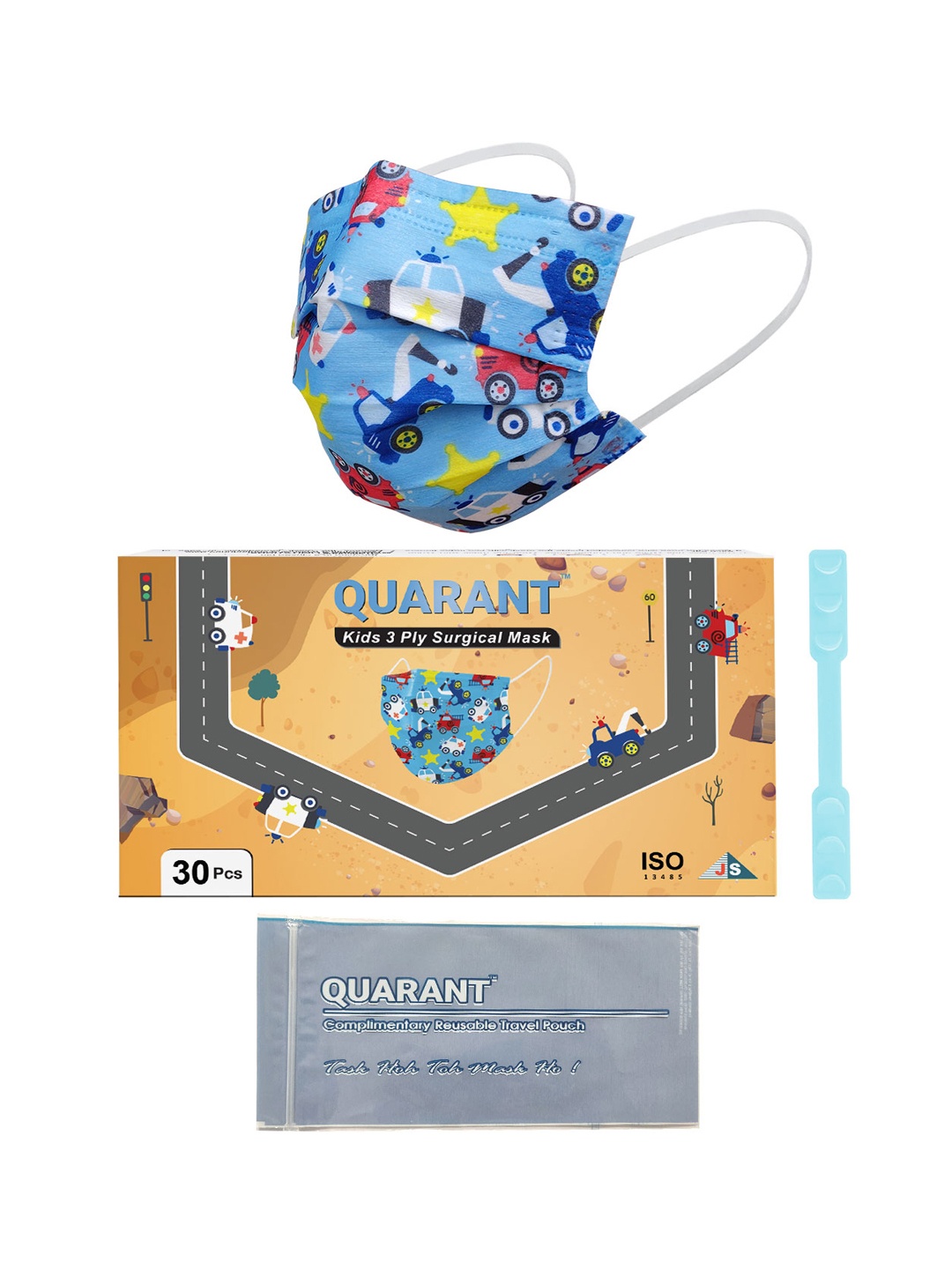 

QUARANT Pack of 30 Printed 3 Ply Kids Surgical Face Mask, Multi