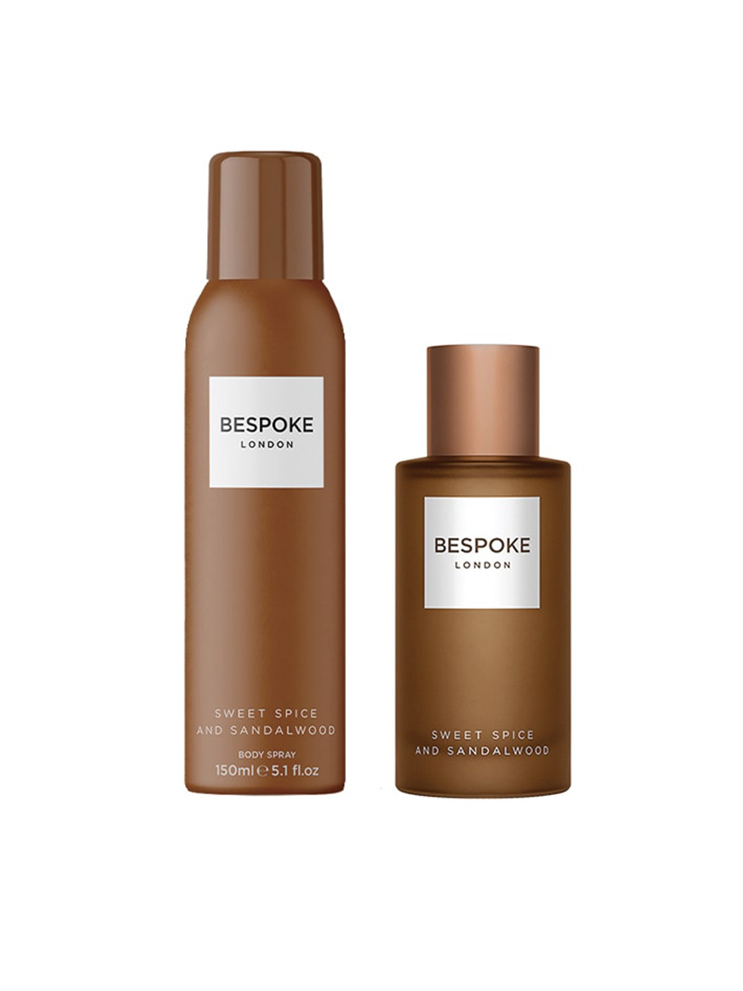 

BESPOKE LONDON Men Set of Sweet Spice & Sandalwood EDP 100ml & Body Spray 150ml, Brown