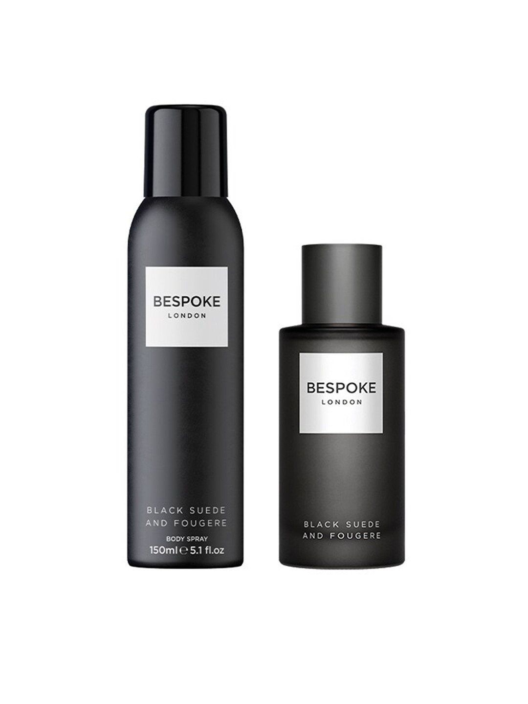

BESPOKE LONDON Men Set of Black Suede & Fougere EDP 100ml & Body Spray 150ml, Charcoal