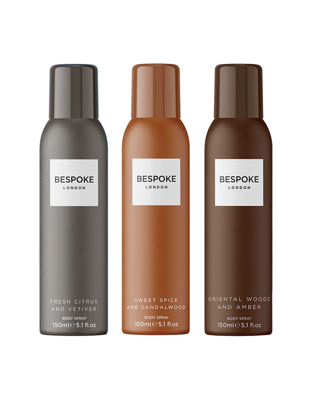 

BESPOKE LONDON Men Set Of 3 Deodorant Body Spray - 150ml each, Brown