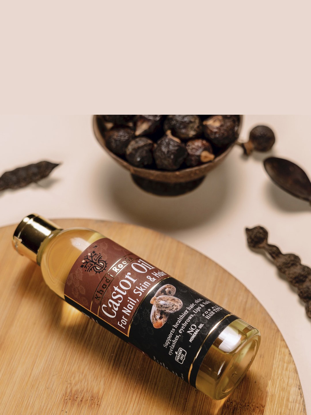 

Khadi Roots Cold Pressed Castor Oil 400ml, Transparent