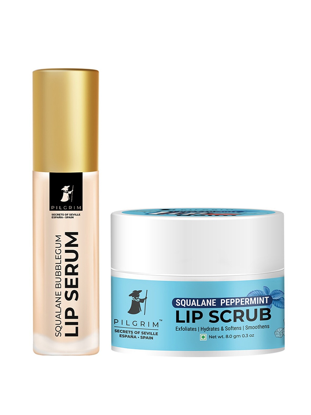 

Pilgrim Serum & Scrub Set- Gentle Exfoliator - Hydrated Soft Lips with Shea Butter & Sugar, Pink