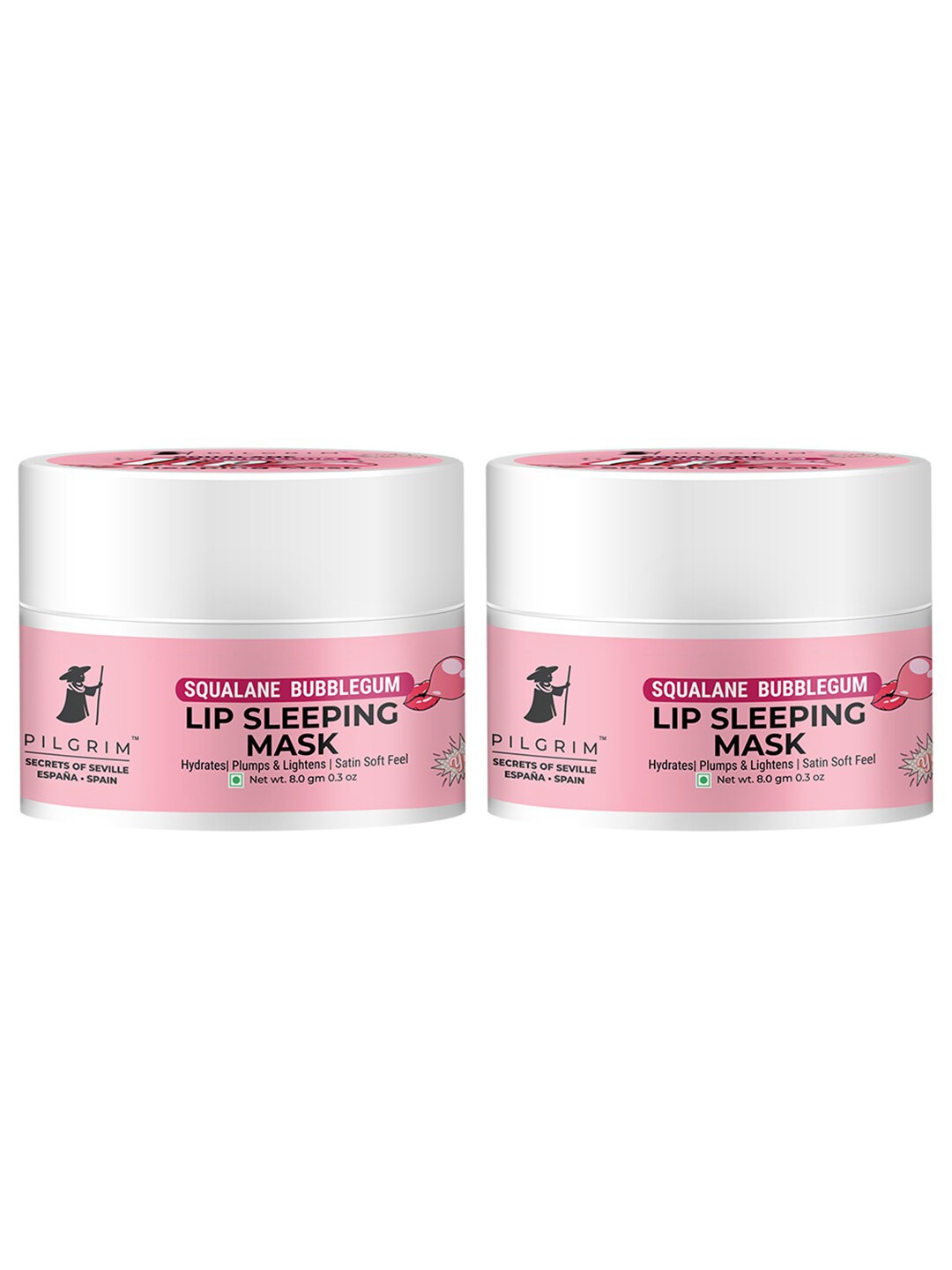 

Pilgrim Squalane Bubblegum Lip Sleeping Mask Kit for Hydrated, Brightened & Soft Lips, Pink