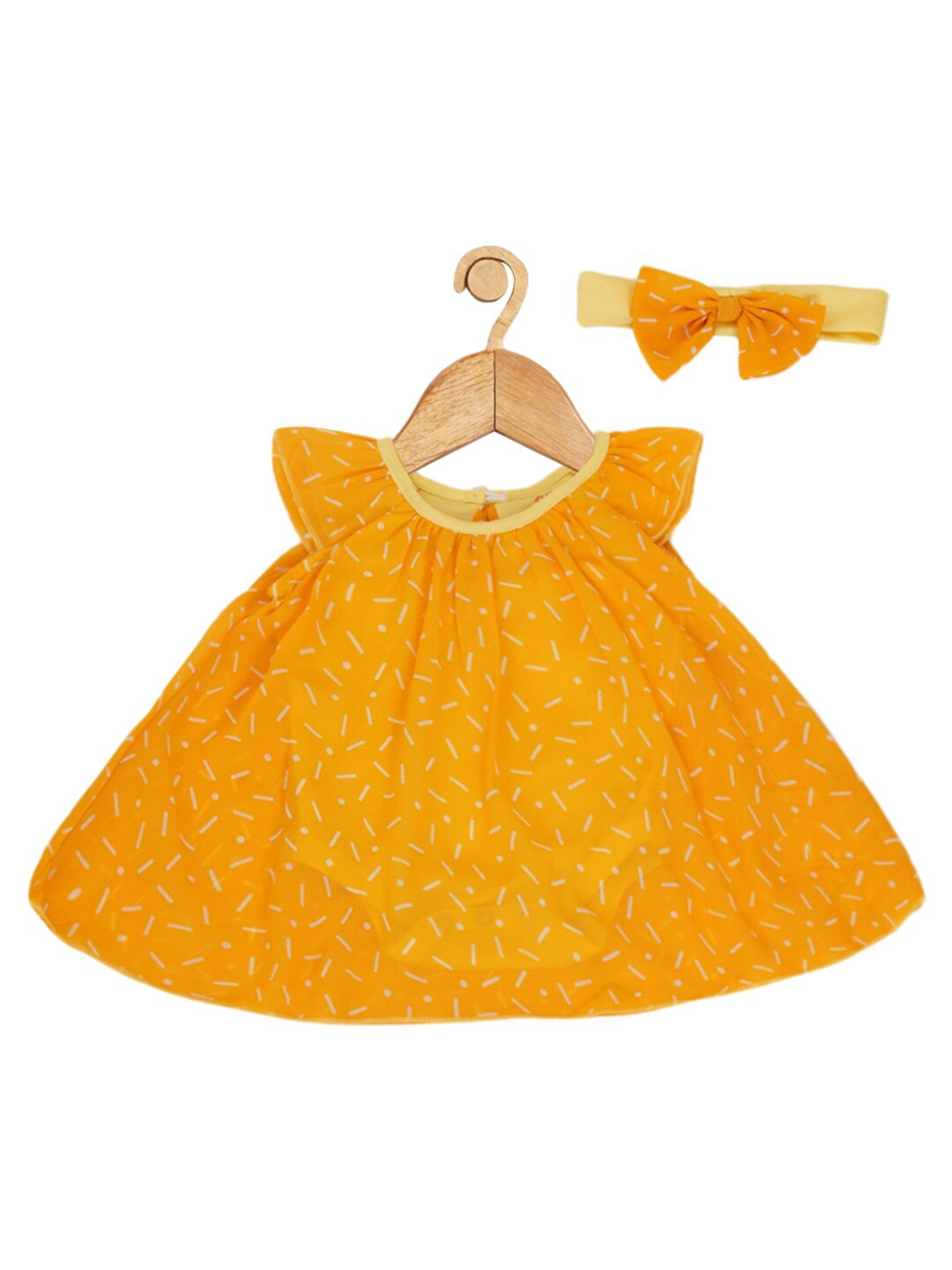 

Creative Kids Girls Geometric Printed A-Line Dress, Yellow