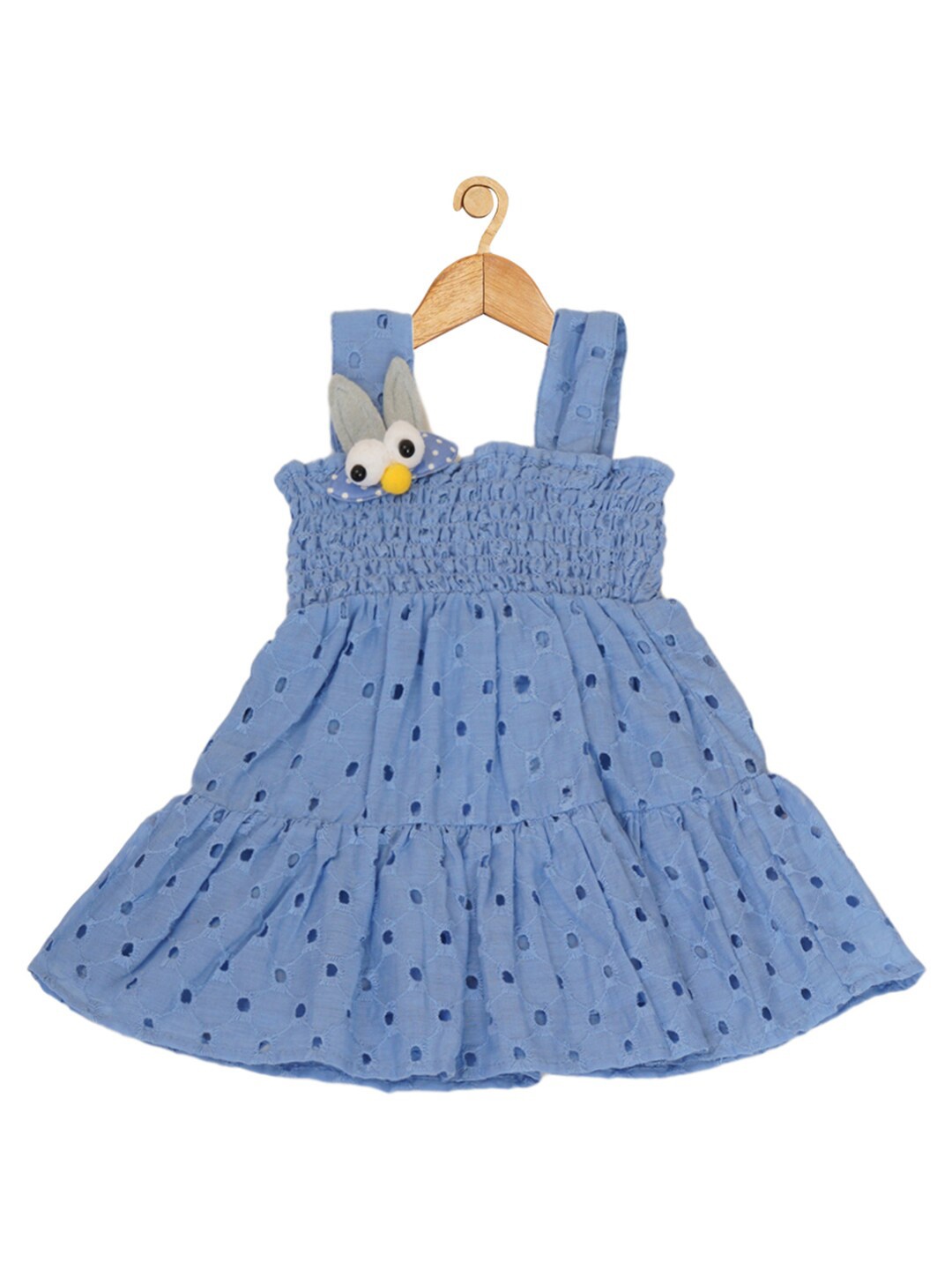 

Creative Kids Girls Smocked Cotton Fit & Flare Dress, Blue