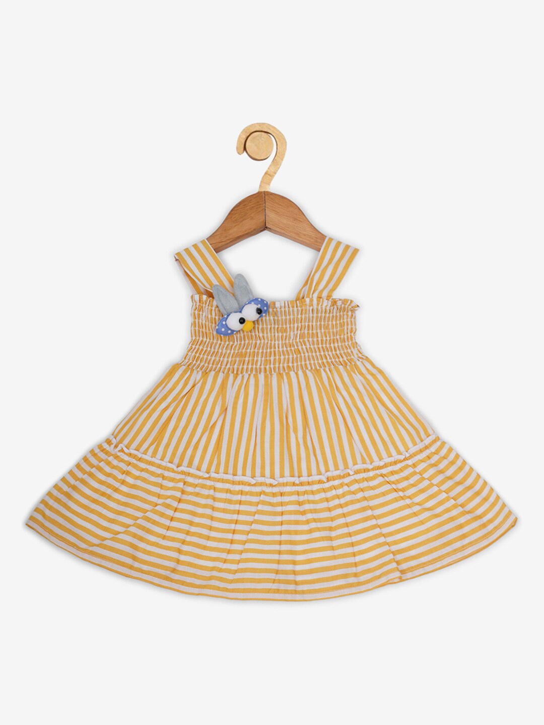 

Creative Kids Girls Striped Cotton A-Line Dress, Yellow