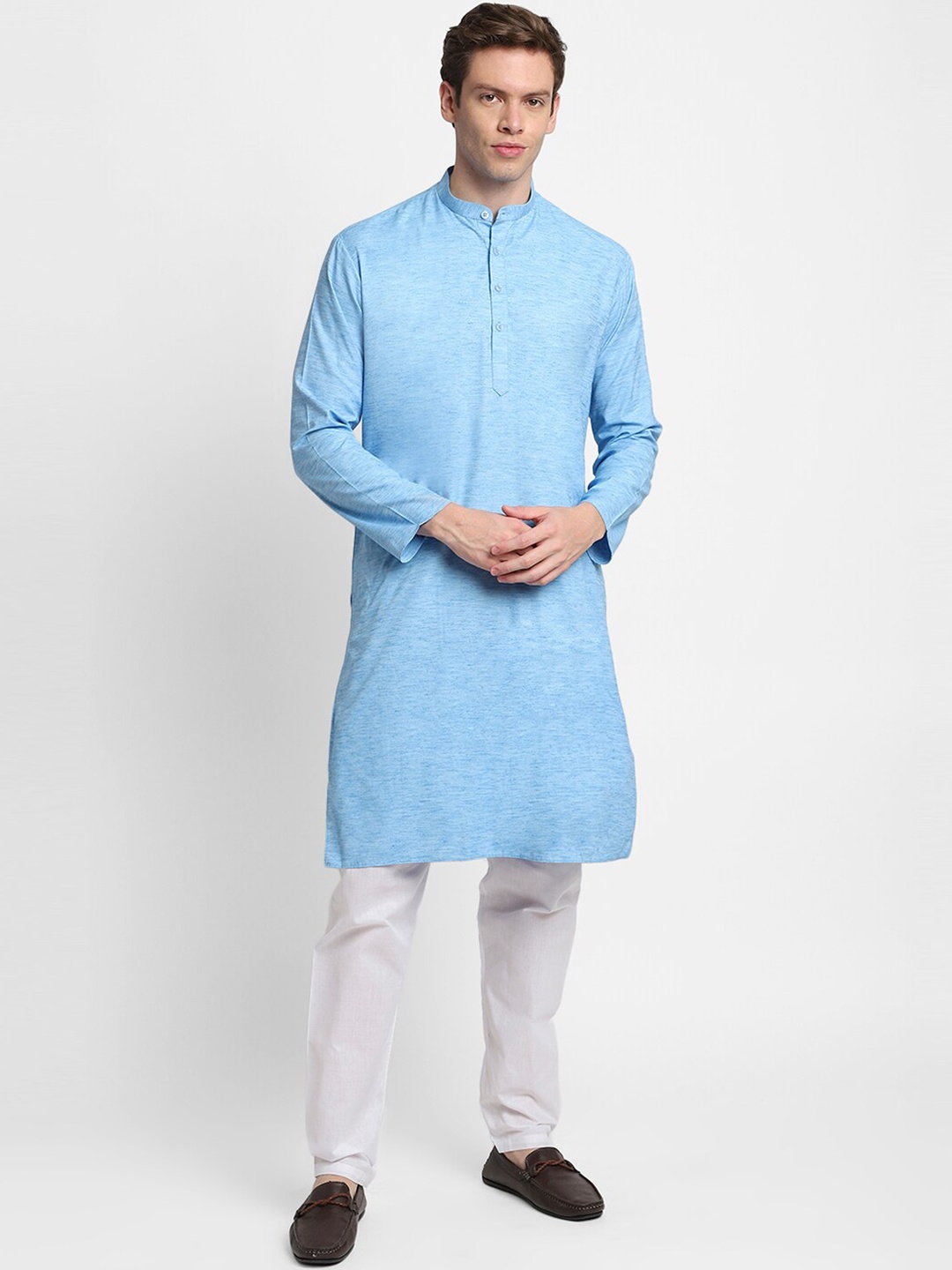 

DEVOILER Men Blue Kurta