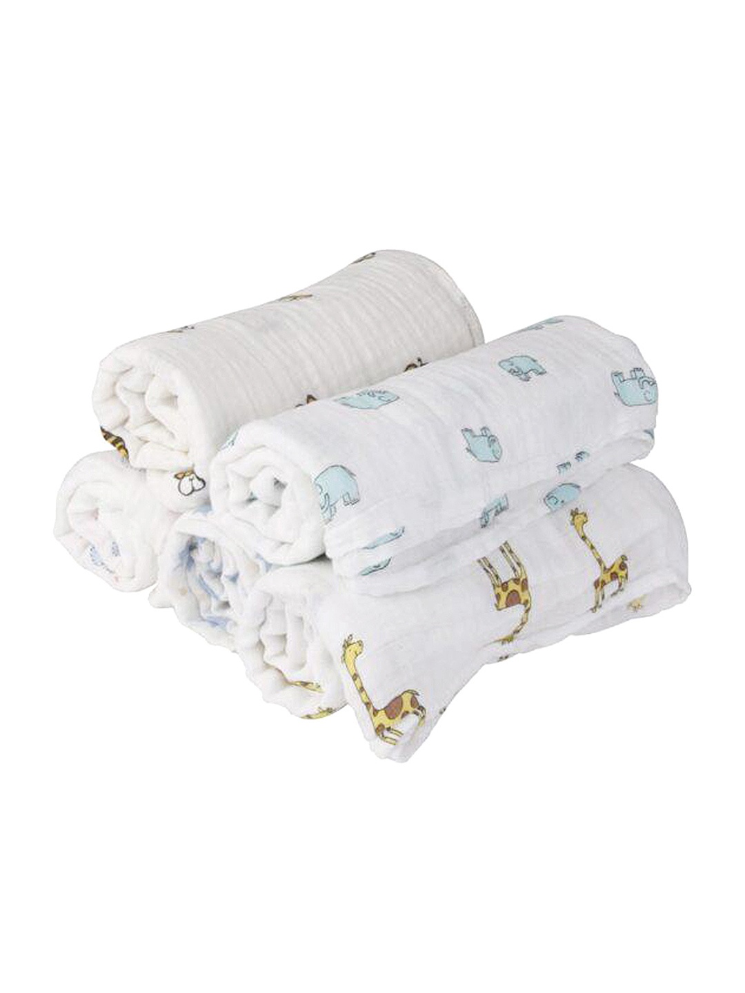 

Moms Home Kids Set Of 3 Organic Cotton Baby Muslin Swaddle Mix, Multi