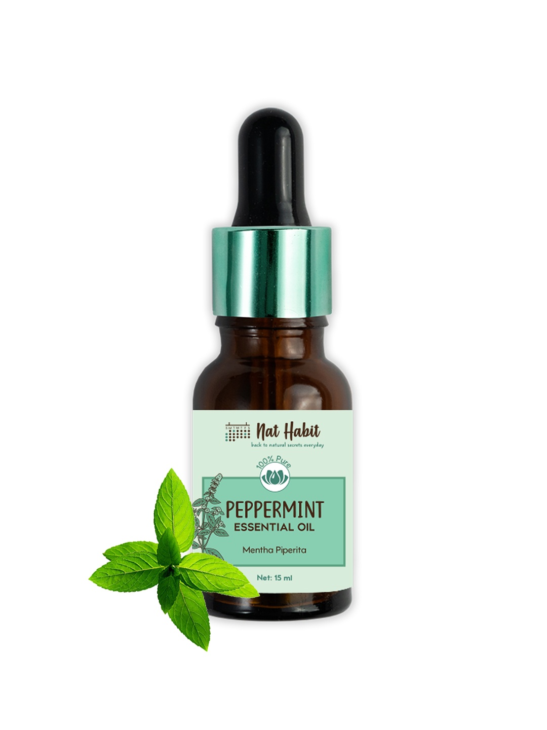 

Nat Habit 100% Pure Peppermint Essential Oil to Relieves Joint Aches - 15 ml, Green