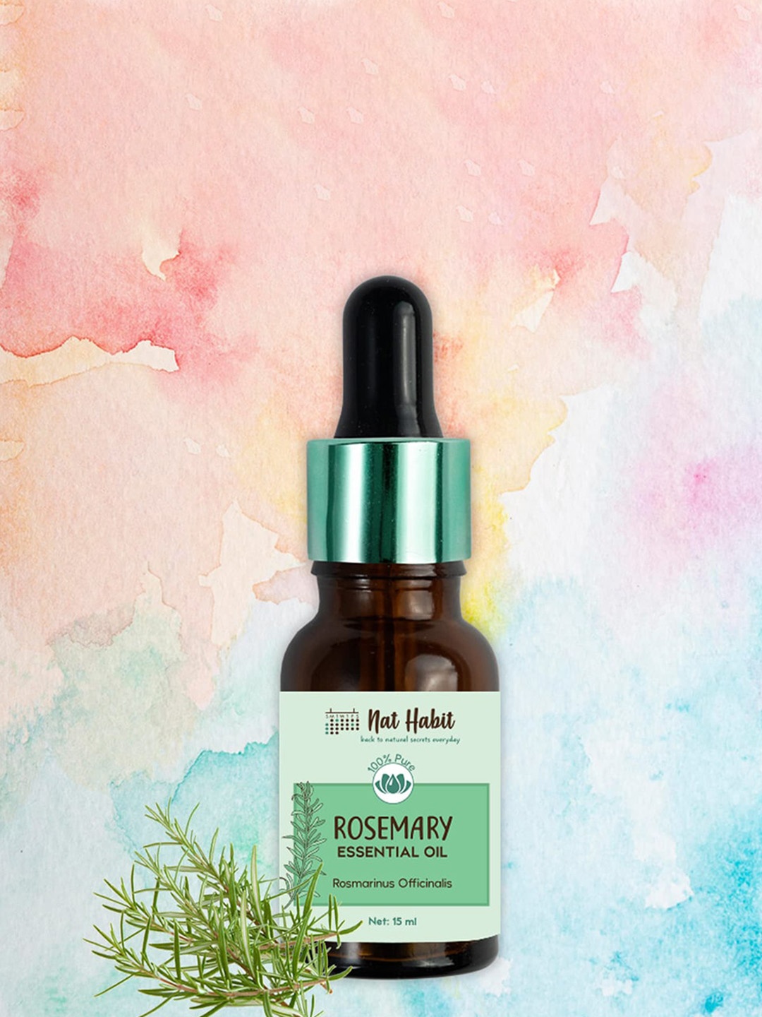 

Nat Habit 100% Pure Rosemary Essential Oil to Treats Acne - 15 ml, Green