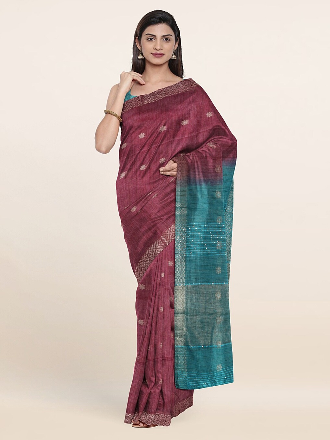 

Pothys Woven Design ZariSaree, Pink