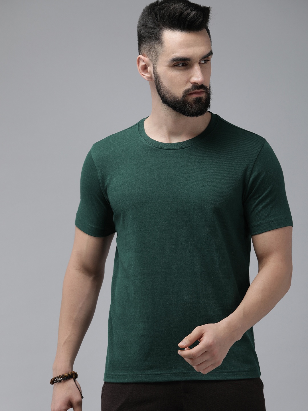 

Roadster Men Short Sleeve Round Neck T-shirt, Green