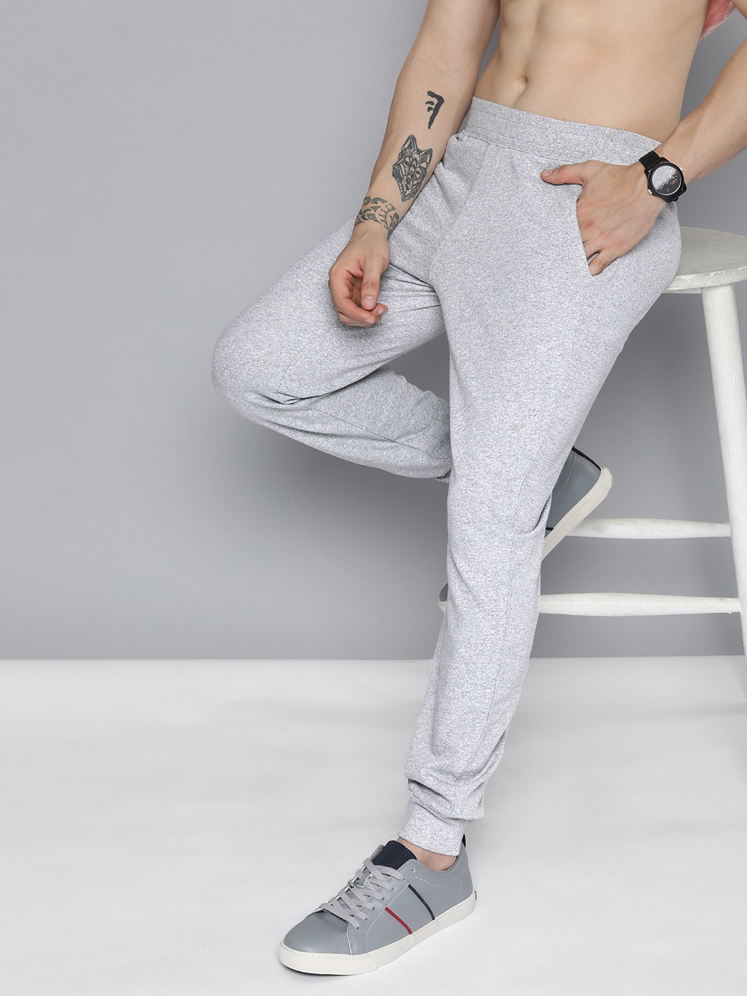 

HERE&NOW Men Grey Melange Solid Joggers