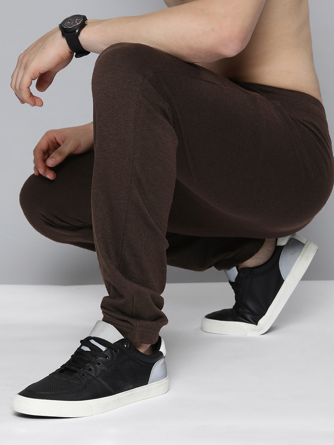 

HERE&NOW Men Brown Solid Track Pants