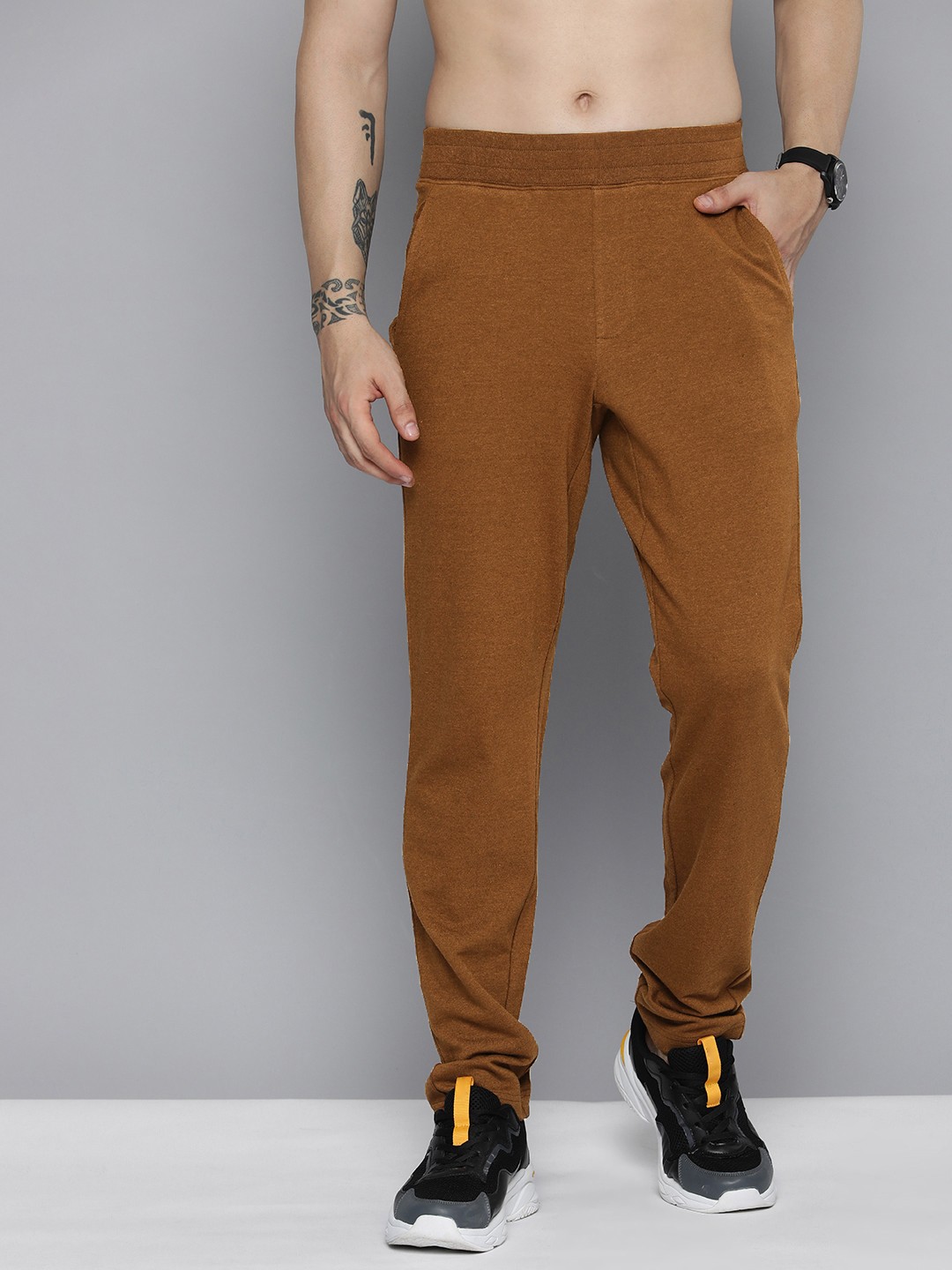 

HERE&NOW Men Brown Solid Track Pants
