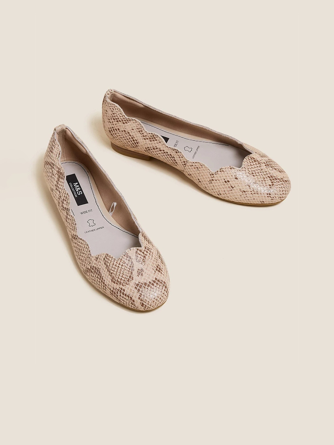 

Marks & Spencer Women Textured Ballerinas with Laser Cuts Flats, Brown