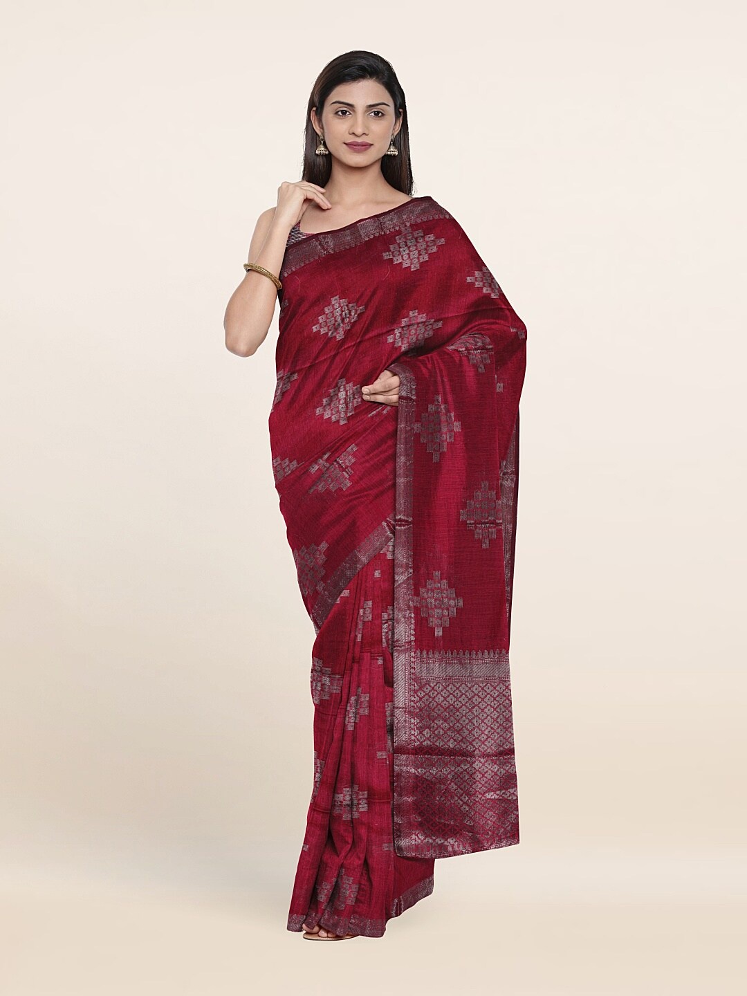 

Pothys Woven Design Zari Saree, Magenta