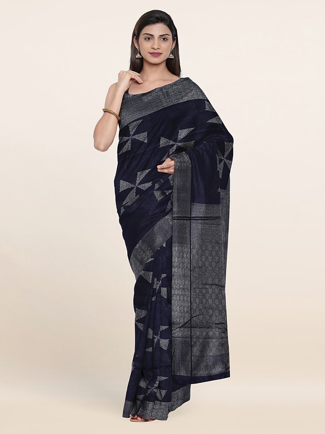 

Pothys Woven Design Zari Saree, Blue