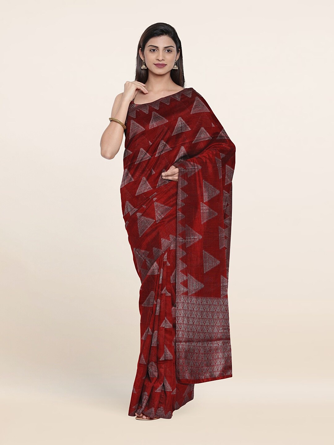 

Pothys Woven Design Zari Saree, Maroon