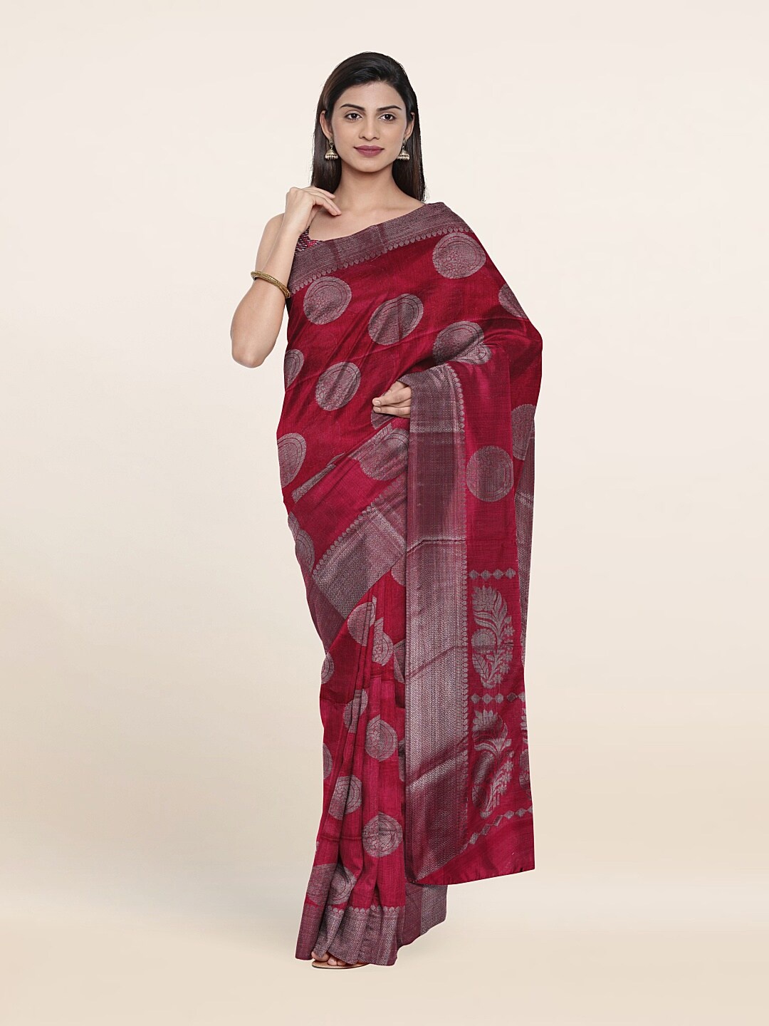 

Pothys Ethnic Motifs Zari Saree, Magenta