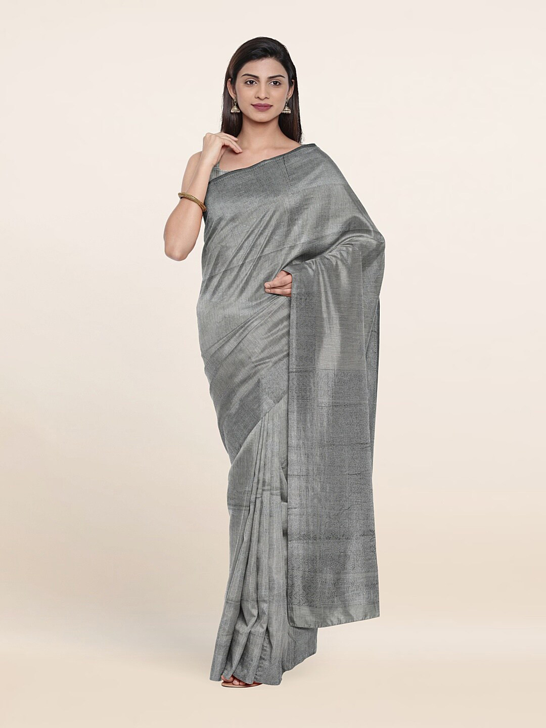

Pothys Ethnic Motifs Zari Saree, Grey