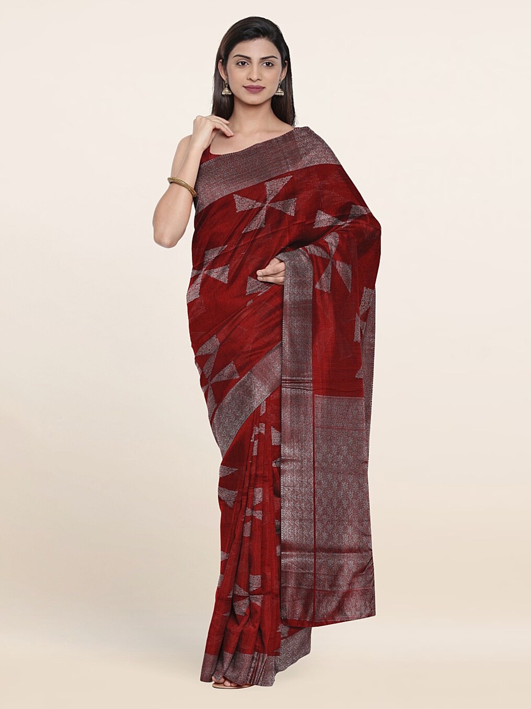 

Pothys Woven Design Zari Saree, Maroon