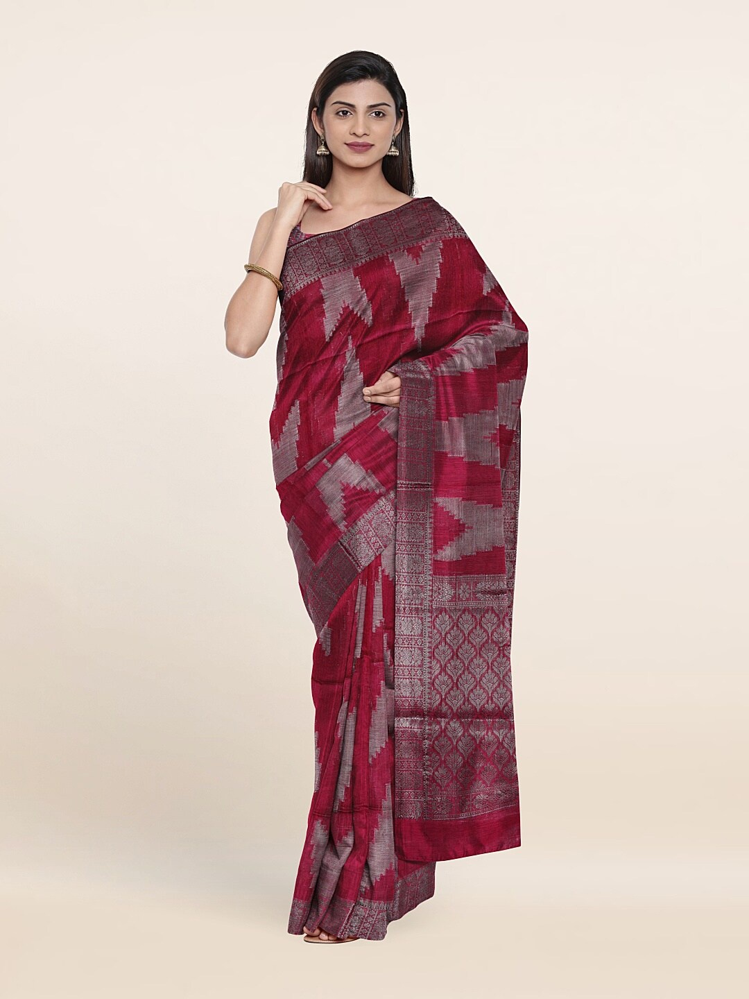 

Pothys Woven Design Zari Saree, Magenta