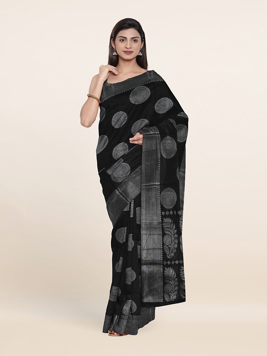 

Pothys Ethnic Motifs Zari Saree, Black