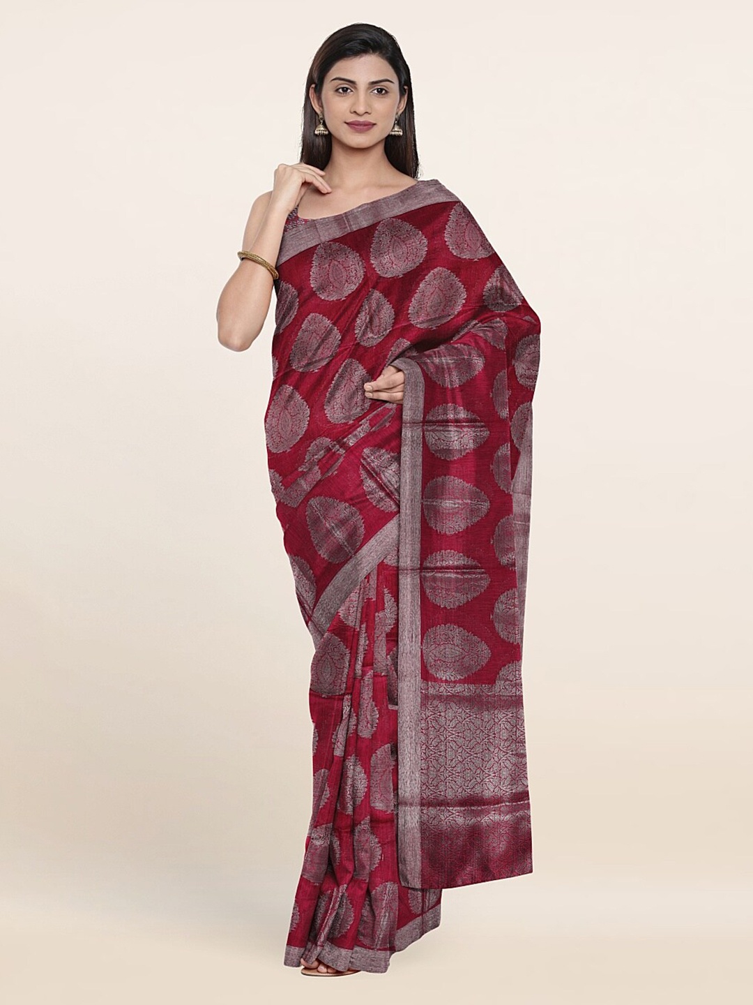 

Pothys Ethnic Motifs Zari Saree, Magenta