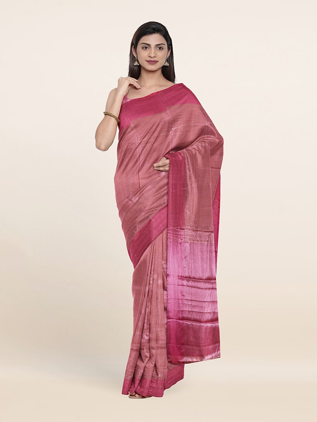 

Pothys Zari Brocade Saree, Pink
