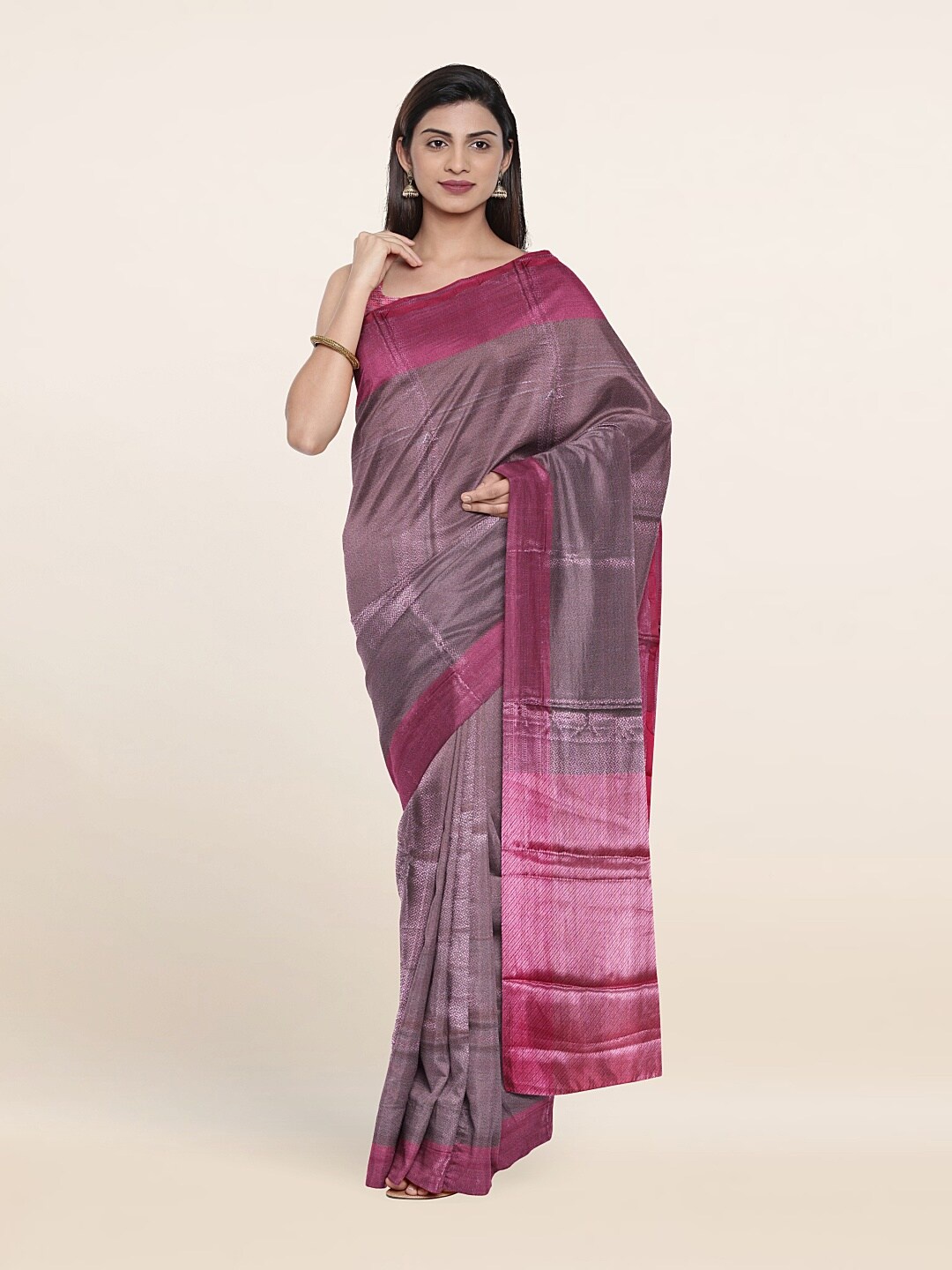 

Pothys Woven Design Zari Brocade Saree, Purple