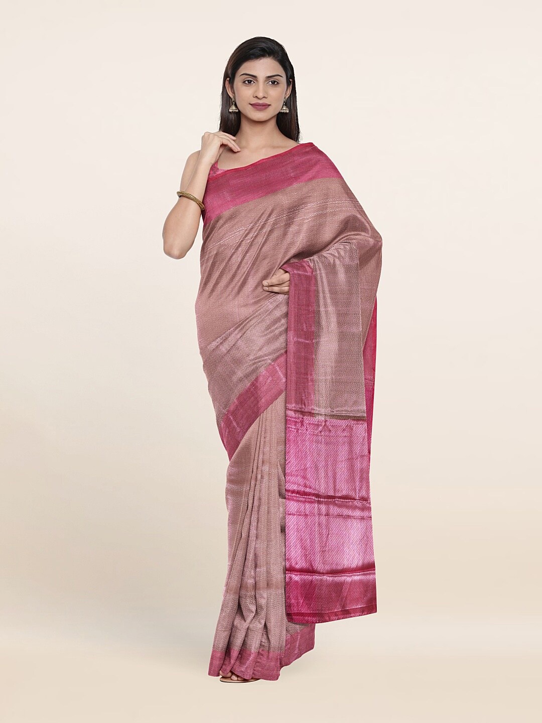 

Pothys Woven Design Zari Brocade Saree, Green